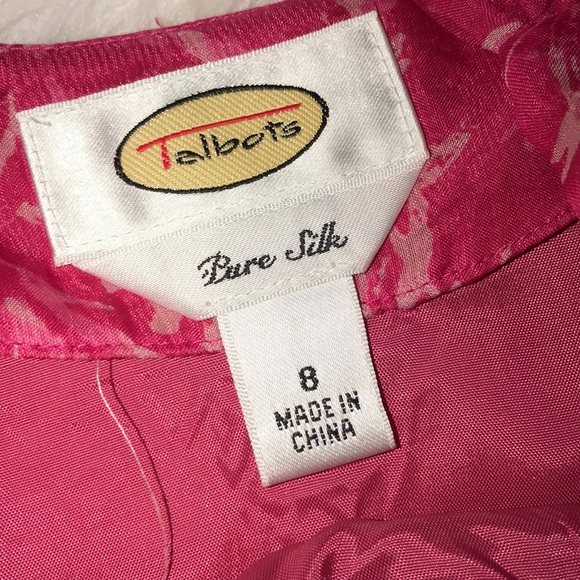 TALBOTS pink pure silk dress size 8 - Picture 4 of 9
